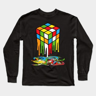 melting rubik cube Long Sleeve T-Shirt